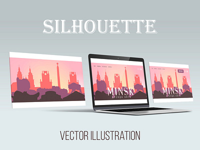 Silhouette vector illustration for landing page.
