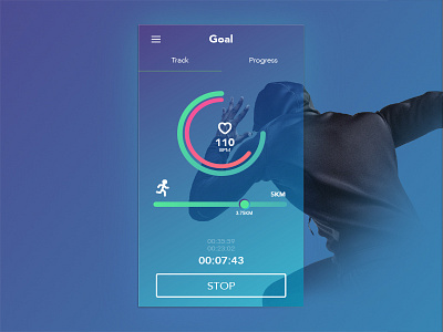 Fitness tracker UI app fitness flat gradient minimal simple ui