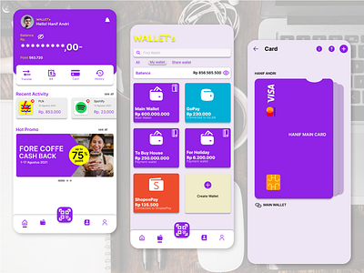 Wallet's (personal wallet assistant) app card credit card mobile mobile app mobile design mobile phone money ui uiux ux virtual money virtual wallet wallet