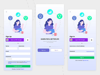 Daily Ui challenge #006 (Sign In) app app design form login mobile mobile app sign in sign up ui ui design ui mobile uiux ux