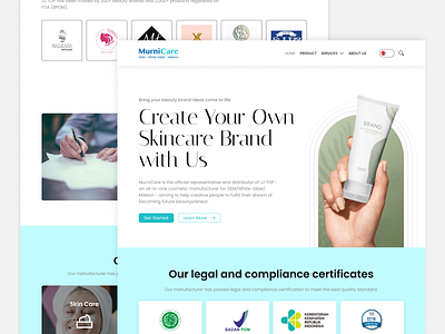 MurniCare - Skincare Landingpage landing page skincare ui ui design ui landing page ui web uiux ux web web design website