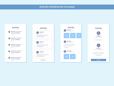 Android and ios Activity Wireframe Concept app branding design icon illustration logo typography ui ux vector