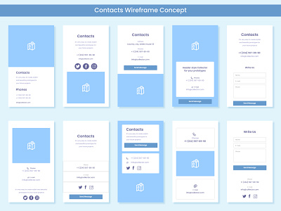 Android and ios Contacts Wireframe Concept app branding design icon illustration logo typography ui ux vector