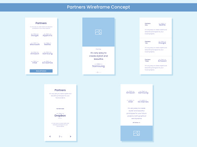 Android and ios Partners Wireframe Concept