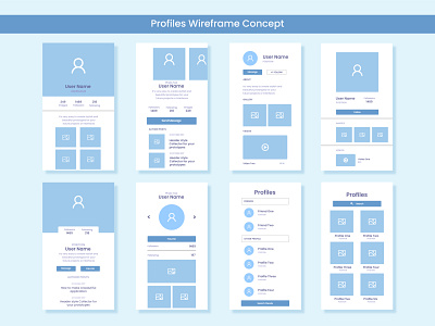 Android and ios Profiles Wireframe Concept app branding design icon illustration logo typography ui ux vector