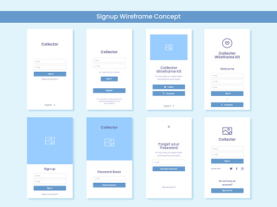 Android and ios Signup Wireframe Concept app branding design icon illustration logo typography ui ux vector