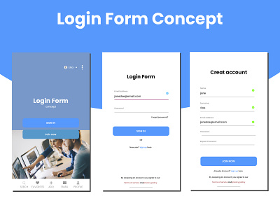 Login Form Concept animation app design graphic design icon illustration loging form logo motion graphics typography ui ux vector
