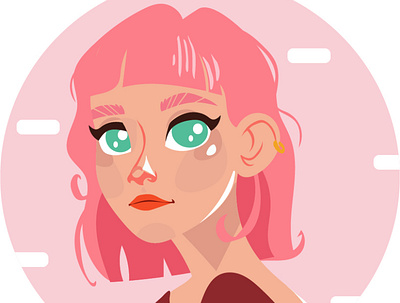 pinkie girl illustration pink vector