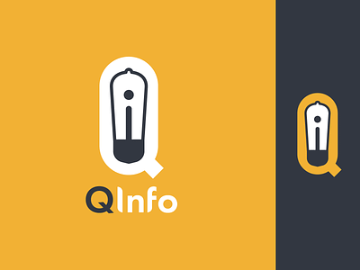 Qi black bulb iq lamp light logo minimal orange symbol yellow