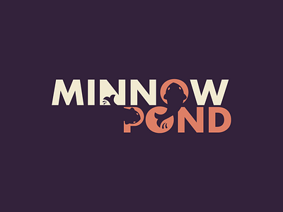 MinnowPond animal branding design fish logo negative space orange purple typography