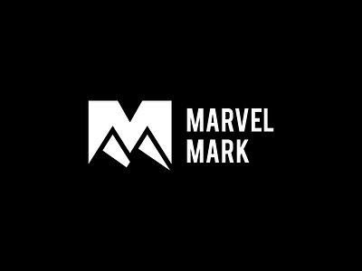 Marvel Mark black bold branding design graphic design lettermark logo masculine minimal modern mountain nature negative space