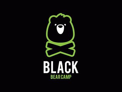 Black Bear Camp animal bear black branding camp design fire graphic design green logo mascot