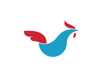 Speed Rooster blue cock logo minimal red rooster