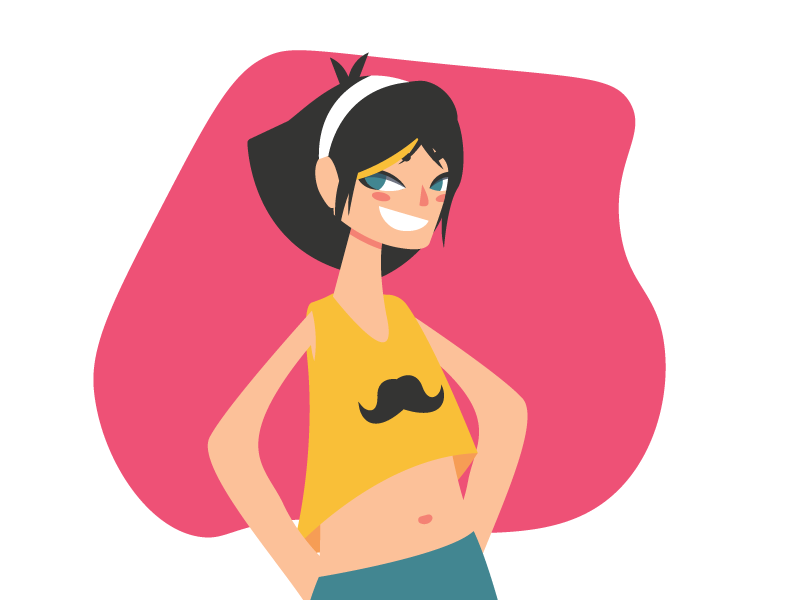 Who cares? cocky smile illustration female happy girl