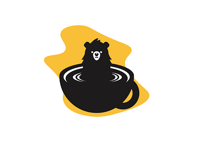 Coffee Lover Bear addiction bear black coffee cup tea yellow