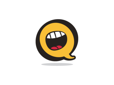 Let's Talk black bubble logo mascot minimal red speech white yellow