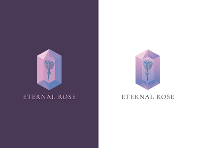 Eternal Rose design diamond elegant flat flower gem gradient logo rose