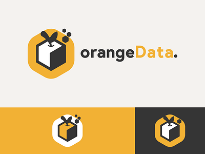 Orange Cubes black bold cube cubes fruit logo logo design minimal orange yellow