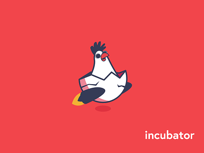 Egg Ship blue cock comic design egg fun incubator logo mascot red rooster white