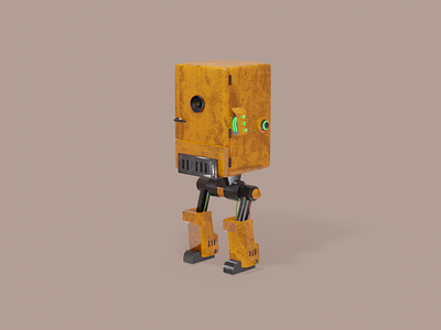 Old fridge bot 3d model bot cute robot sci fi
