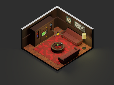 Old Room 3d model low poly old retro room