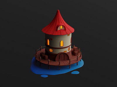 Lone Tower 3d 3d art blender blender3d cute house medieval tower toy