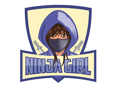 Ninja Girl graphic design illustration logo vector