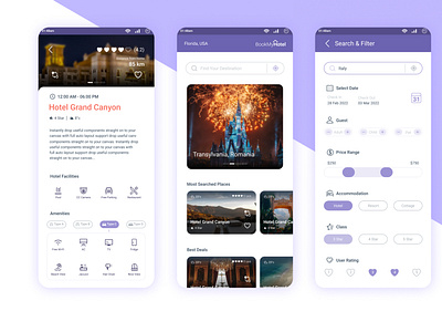 BookMyHotel app hotel hotel booking interface interface design mobile mobile app ui ux