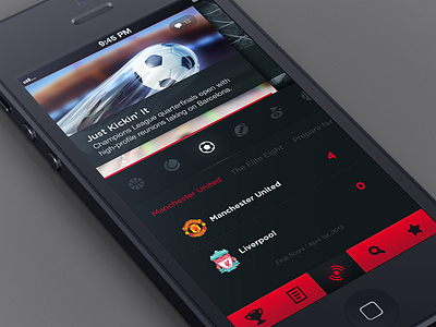 SportsCenter App button buttons graphic design ipad iphone mobile ui