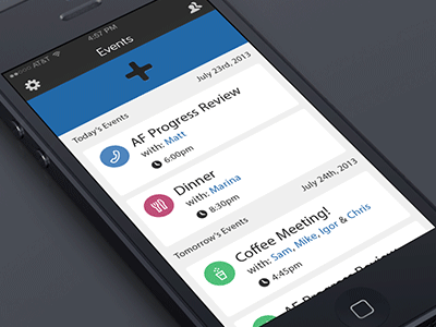Events (iOS7) events inbox interaction design ui ux