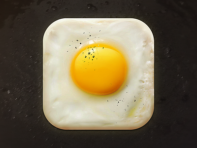Fried Egg Icon app cook cooking hungry icon icon design icons ios ipad pepper yellow yum
