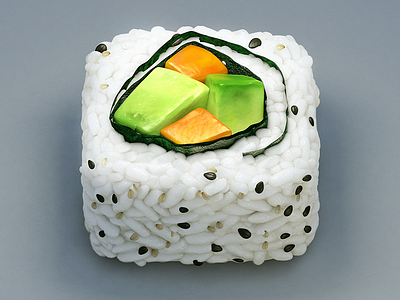 California Roll Icon apple avocado california carrots icon ios ipad iphone roll seaweed sushi