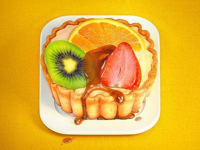 Fruit Tart Icon fruit icon ios kiwi orange strawberry tart