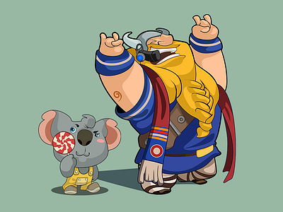Mascots characters illustrations inplay koala vector viking