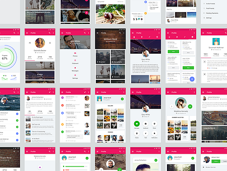 Material UI Kit: Profiles by UI8 on Dribbble