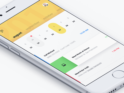 Schedulr calendar clean ios minimal scheduling sketch ui ux yellow