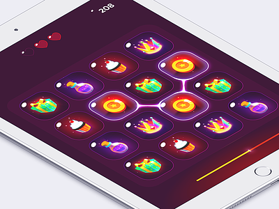 Game UI colorful fun game icons ios ipad isometric tablet ui