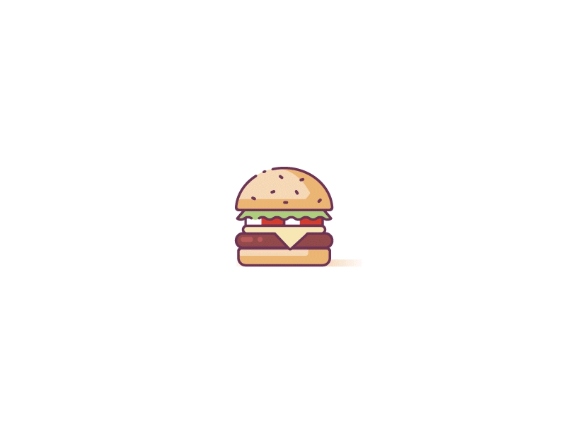 The Burger animation burger food gif icons illustration motion ui8