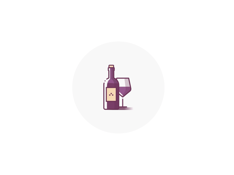 The Wine illustration gif motion animation vine grapes purple wine dining drink food