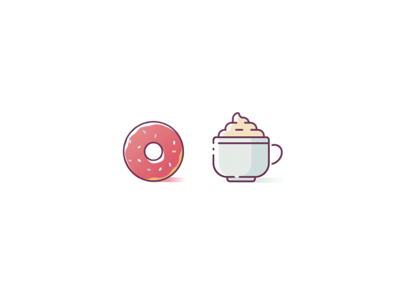 Donut + Latte ae after effects animation donut gif icons illustrations latte motion ui8