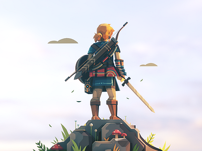 Link 3d botw c4d illustration link octane zelda