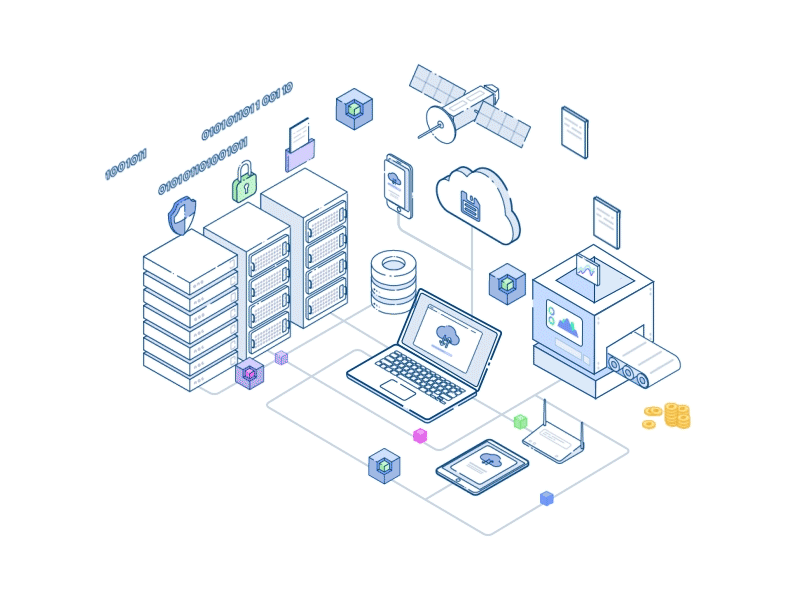 Isometric Buildup III isometric illustrations ui8 after effects gif animation motion