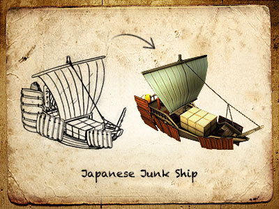 3d Game Model - Japanese Ship Design