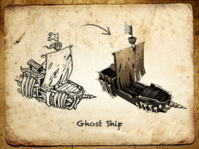 3d Game Model - Ghost Ship Design 3d android app apps art direction best concept design designers developer development game game designers graphic ios ipad iphone mobile model modeling motion sailboat ship