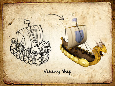 3D Game Model - Viking Ship Design