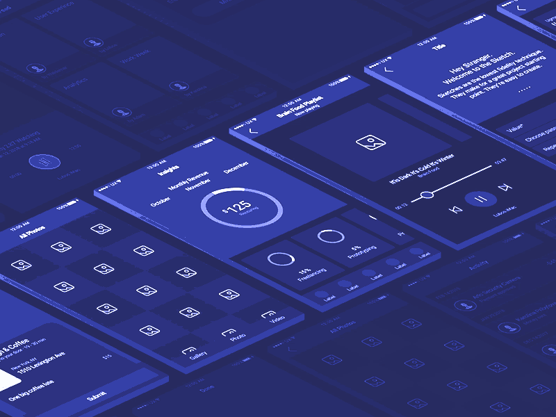 iOS Wireframing Kit ae blue blueprint gif ios motion ui ux wireframe