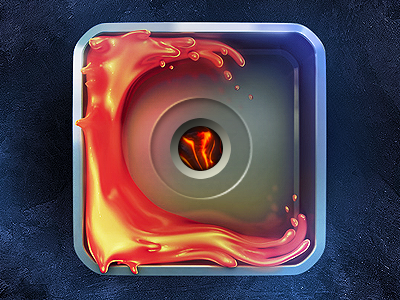 Lava Icon Experiment app designers app icon designers fire graphic design graphics icon icon design icons illustration lava liquid