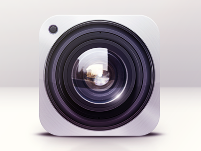 Camera Icon Design camera clean graphic design graphics icon icon design icons illustration ios lens realistic reflections