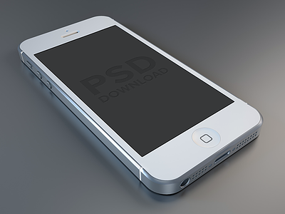 iPhone5 PSD (White) iphone 5 psd template white