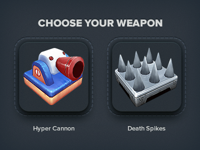 3D Game Models - Choose Your Weapon 3d button buttons cannon game graphic design ipad iphone mobile spike ui